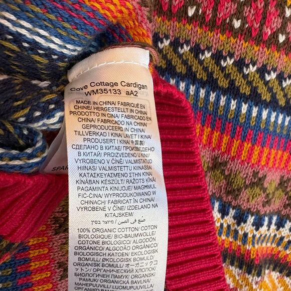 Seasalt Cornwall "Cove Cottage" Fair Isle Organic Cotton Cardigan size 16 - Picture 9 of 12